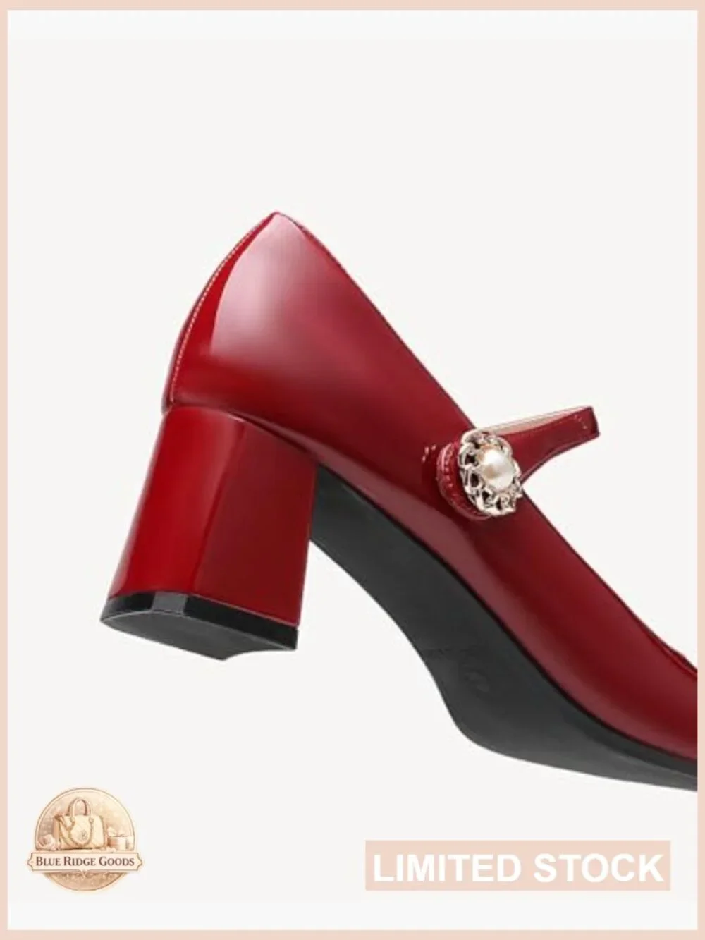 Patent Leather Mary Janes Chunky Heel Square Toe Block Heel Pumps Dress Shoes - Picture 5 of 7